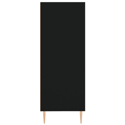 Kirjahylly musta 69,5x32,5x90 cm tekninen puu