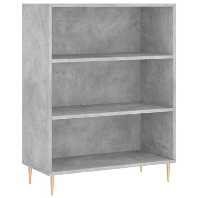 Kirjahylly betoninharmaa 69,5x32,5x90 cm tekninen puu