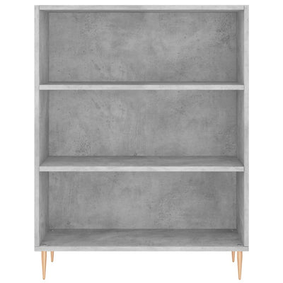 Kirjahylly betoninharmaa 69,5x32,5x90 cm tekninen puu