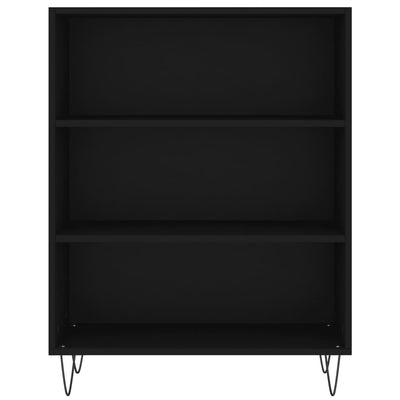 Kirjahylly musta 69,5x32,5x90 cm tekninen puu