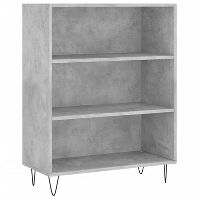 Kirjahylly betoninharmaa 69,5x32,5x90 cm tekninen puu