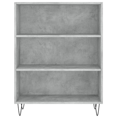 Kirjahylly betoninharmaa 69,5x32,5x90 cm tekninen puu
