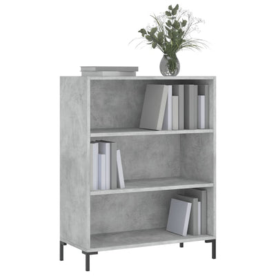 Kirjahylly betoninharmaa 69,5x32,5x90 cm tekninen puu