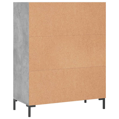 Kirjahylly betoninharmaa 69,5x32,5x90 cm tekninen puu