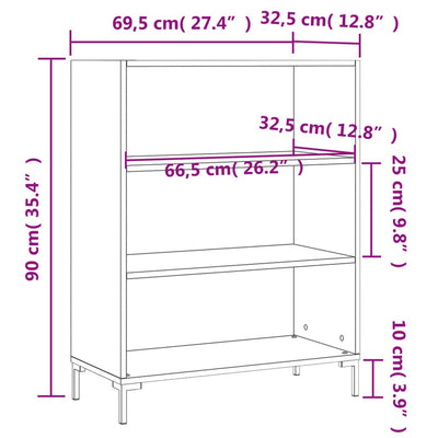 Kirjahylly harmaa Sonoma 69,5x32,5x90 cm tekninen puu