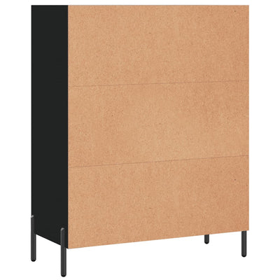 Hyllykaappi musta 69,5x32,5x90 cm tekninen puu