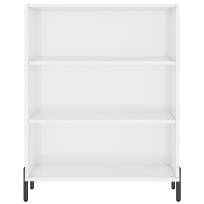 Hyllykaappi korkeakiilto valkoinen 69,5x32,5x90 cm tekninen puu