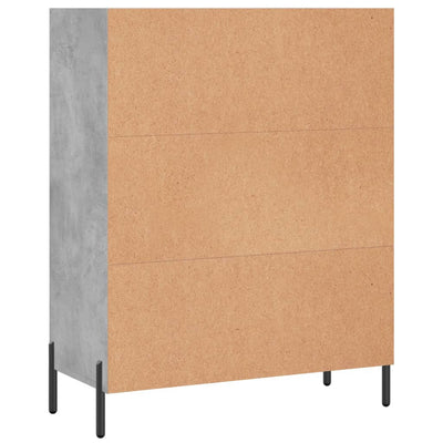 Hyllykaappi betoninharmaa 69,5x32,5x90 cm tekninen puu