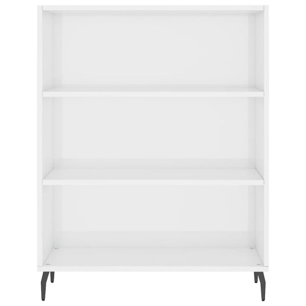 Hyllykaappi korkeakiilto valkoinen 69,5x32,5x90 cm tekninen puu