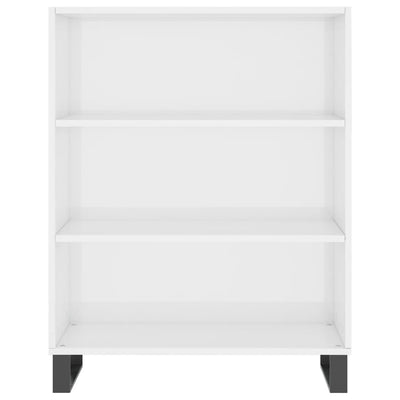 Hyllykaappi korkeakiilto valkoinen 69,5x32,5x90 cm tekninen puu
