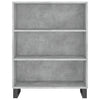 Hyllykaappi betoninharmaa 69,5x32,5x90 cm tekninen puu
