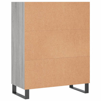 Hyllykaappi harmaa Sonoma 69,5x32,5x90 cm tekninen puu