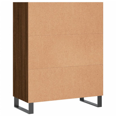 Hyllykaappi ruskea tammi 69,5x32,5x90 cm tekninen puu