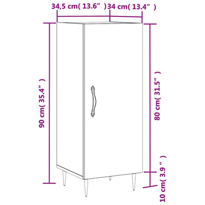 Ruskea tammi senkki Gerhald 34,5x34x90cm (puinen)