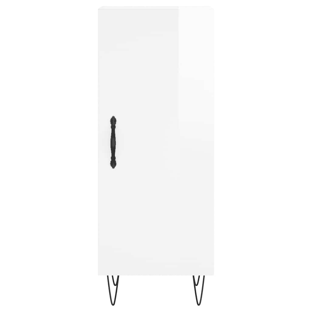 Valkoinen senkki Egido 34,5x34x90cm (korkeakiilto, puinen)