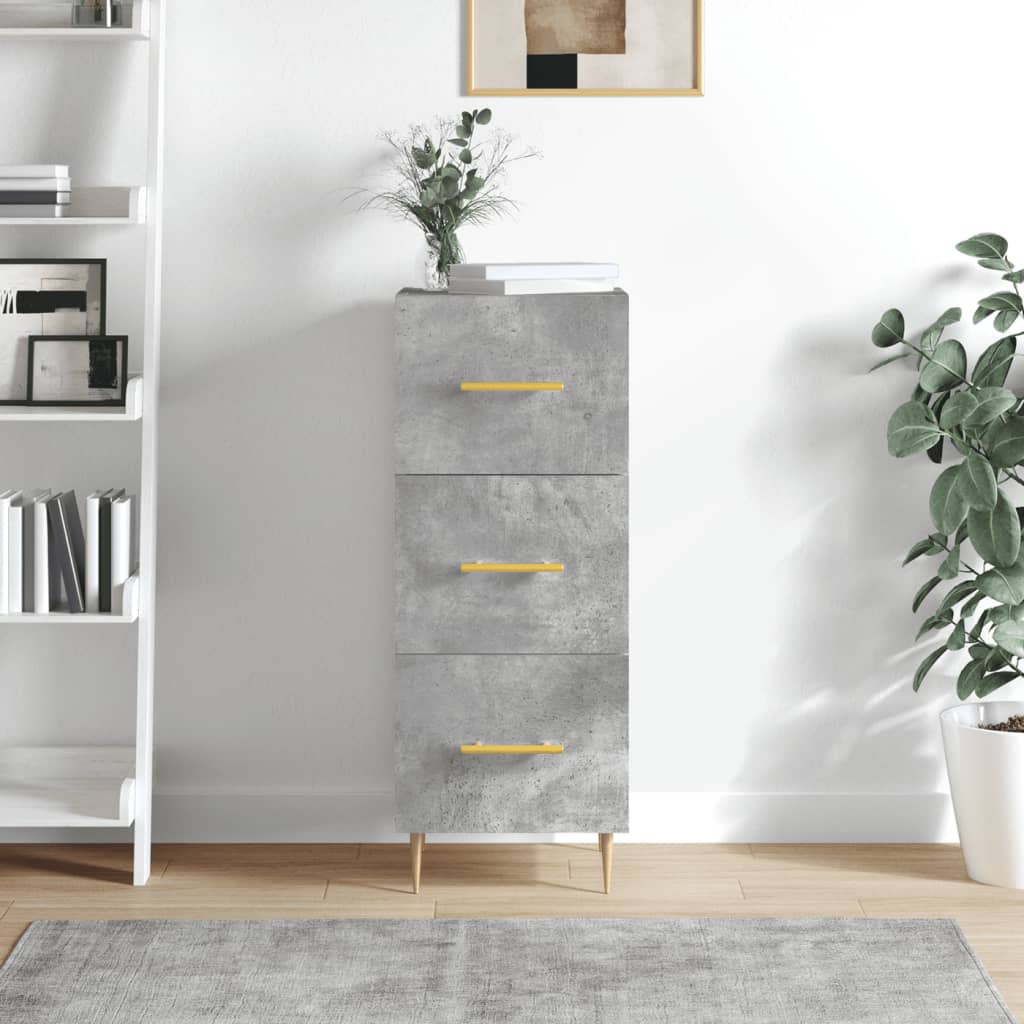 Betoninharmaa senkki Nadyde 34,5x34x90cm (puinen)