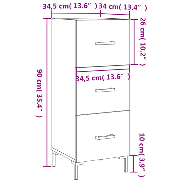Harmaa senkki Garyfalia 34,5x34x90cm (puinen)