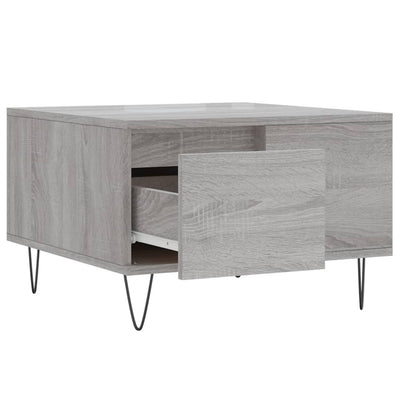 Sohvapöytä harmaa Sonoma 55x55x36,5 cm tekninen puu