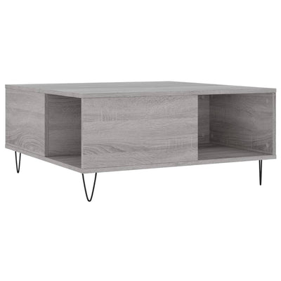 Sohvapöytä harmaa Sonoma 80x80x36,5 cm tekninen puu