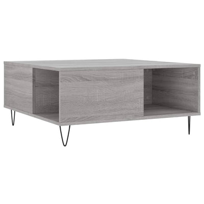 Sohvapöytä harmaa Sonoma 80x80x36,5 cm tekninen puu