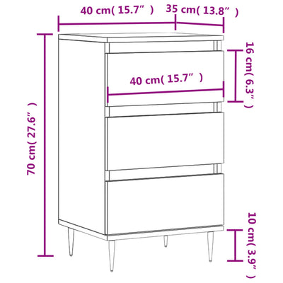 Senkki musta 40x35x70 cm tekninen puu