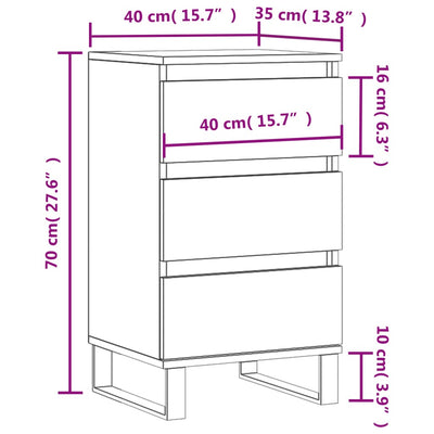 Senkki ruskea tammi 40x35x70 cm tekninen puu