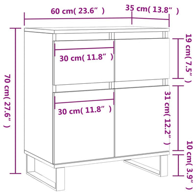 Senkki betoninharmaa 60x35x70 cm tekninen puu