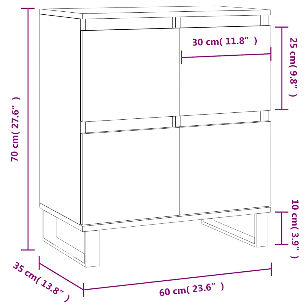 Harmaa senkki Raiif 60x35x70cm (puinen)