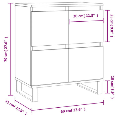 Senkki ruskea tammi 60x35x70 cm tekninen puu