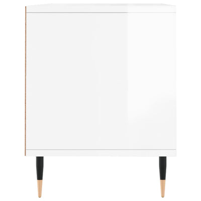 TV-taso korkeakiilto valkoinen 100x34,5x44,5 cm tekninen puu