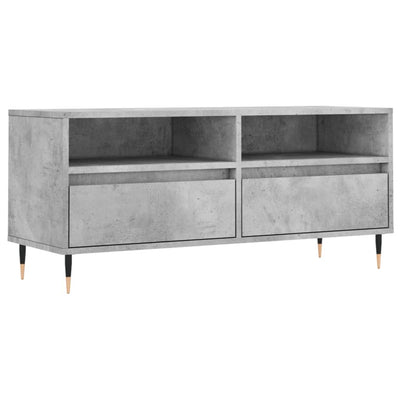 TV-taso betoninharmaa 100x34,5x44,5 cm tekninen puu