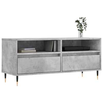 TV-taso betoninharmaa 100x34,5x44,5 cm tekninen puu
