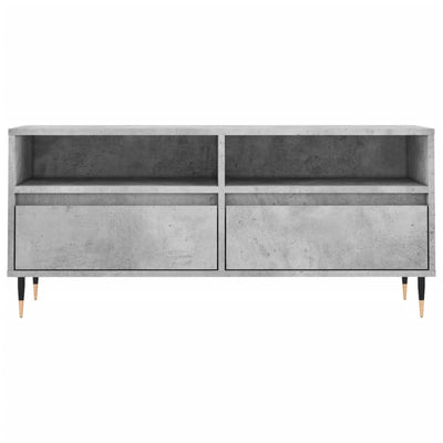 TV-taso betoninharmaa 100x34,5x44,5 cm tekninen puu