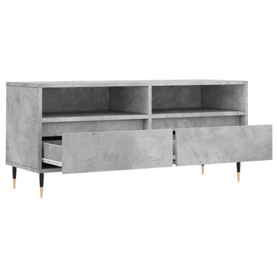 TV-taso betoninharmaa 100x34,5x44,5 cm tekninen puu