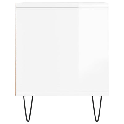 TV-taso korkeakiilto valkoinen 100x34,5x44,5 cm tekninen puu