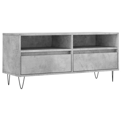 TV-taso betoninharmaa 100x34,5x44,5 cm tekninen puu