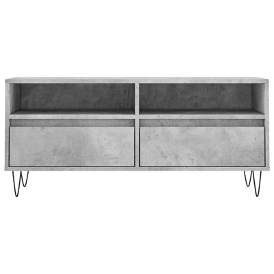TV-taso betoninharmaa 100x34,5x44,5 cm tekninen puu