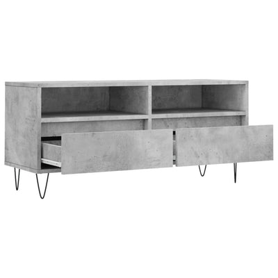 TV-taso betoninharmaa 100x34,5x44,5 cm tekninen puu