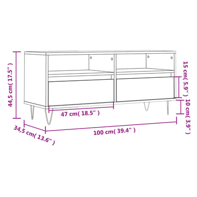 TV-taso savutammi 100x34,5x44,5 cm tekninen puu