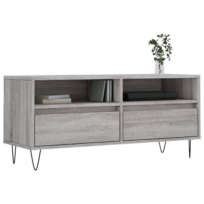 TV-taso harmaa Sonoma 100x34,5x44,5 cm tekninen puu
