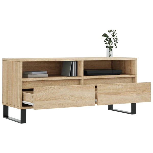 TV-taso 100x34,5x44,5 cm teknisestä puusta, Sonoma-tammi