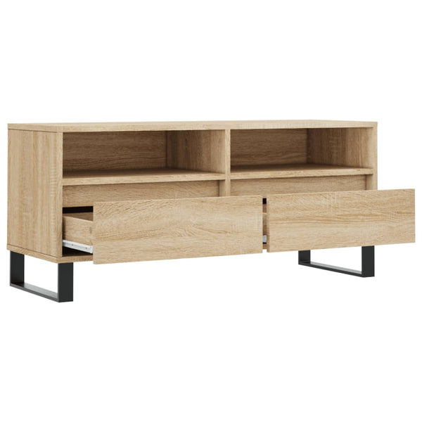 TV-taso 100x34,5x44,5 cm teknisestä puusta, Sonoma-tammi