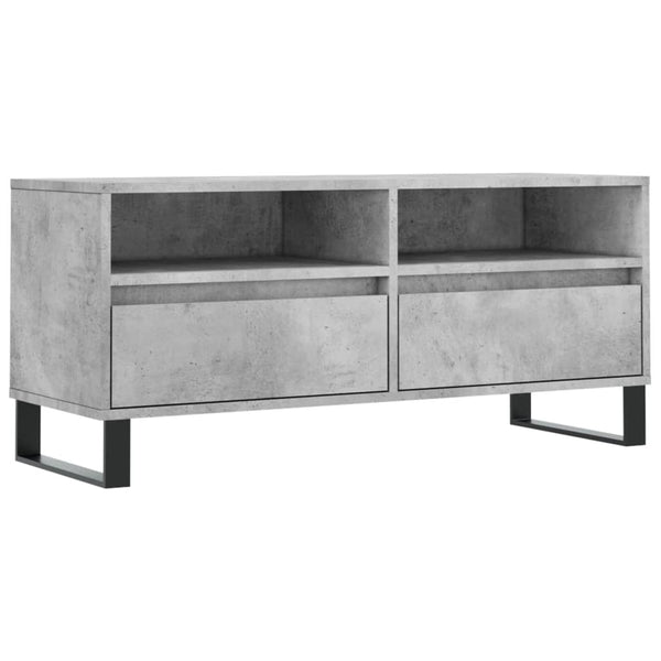 TV-taso teknisestä puusta, mitat 100x34,5x44,5 cm, väri betoninharmaa