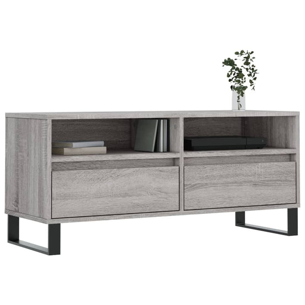 Harmaa Sonoma TV-taso 100x34,5x44,5 cm teknisestä puusta