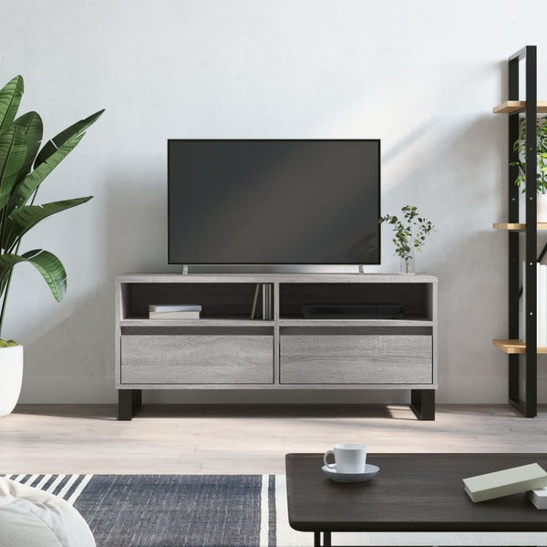 Harmaa Sonoma TV-taso 100x34,5x44,5 cm teknisestä puusta