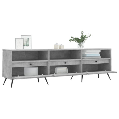 TV-taso betoninharmaa 150x30x44,5 cm tekninen puu