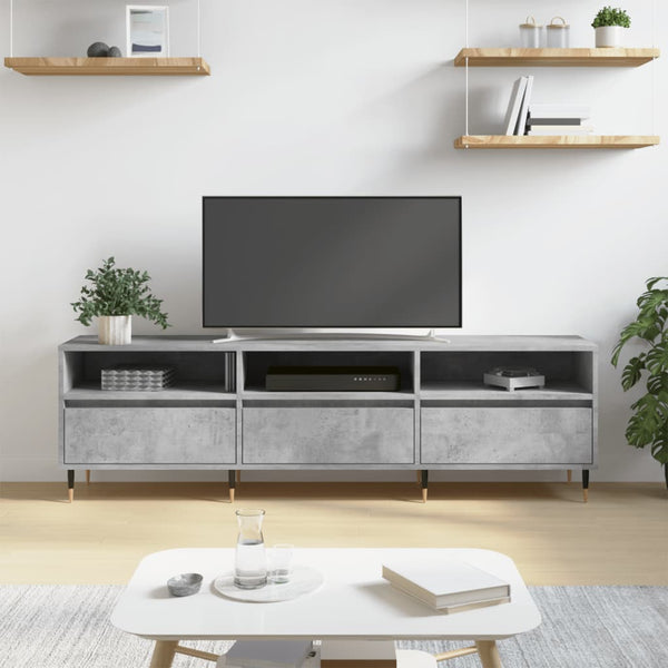 TV-taso betoninharmaa 150x30x44,5 cm tekninen puu