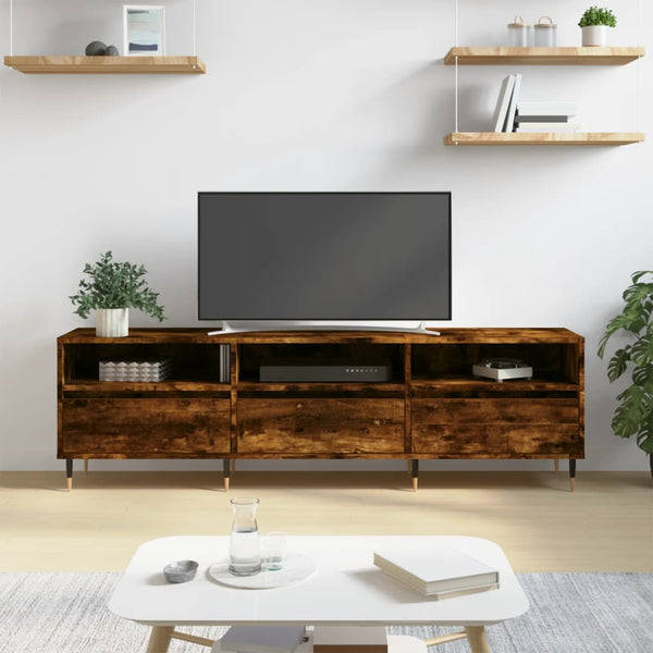 Tekninen puu TV-taso, mitat 150x30x44,5 cm, väri savutammi