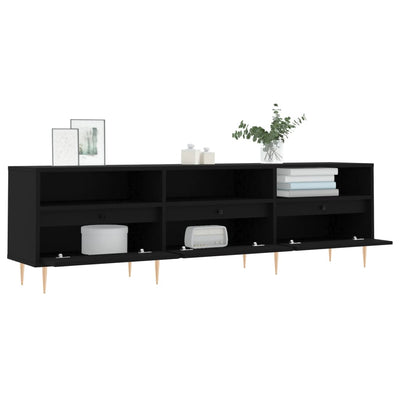 TV-taso musta 150x30x44,5 cm tekninen puu