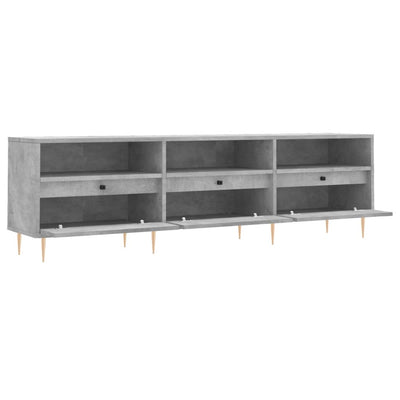 TV-taso betoninharmaa 150x30x44,5 cm tekninen puu